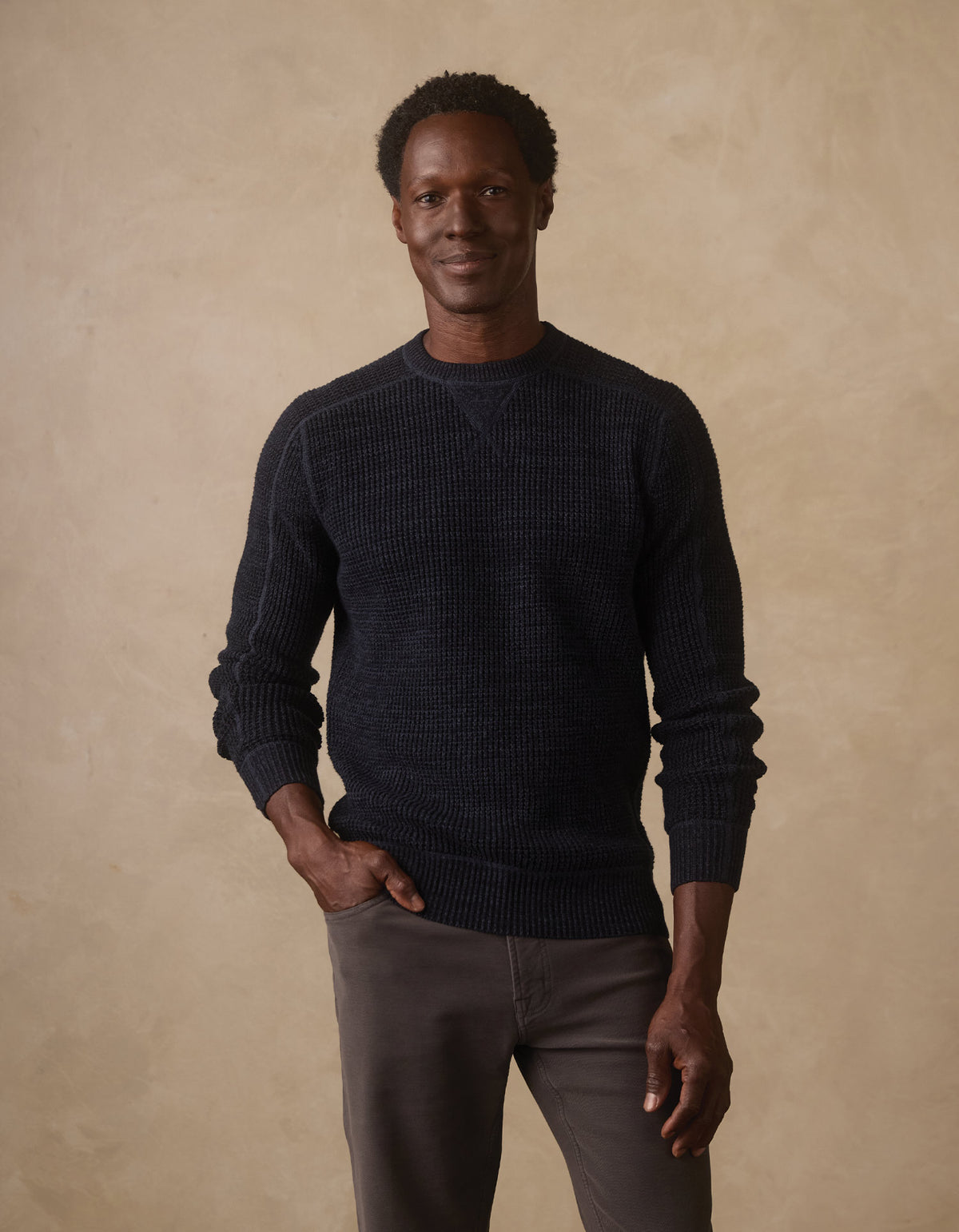 Waffle Crewneck Sweater