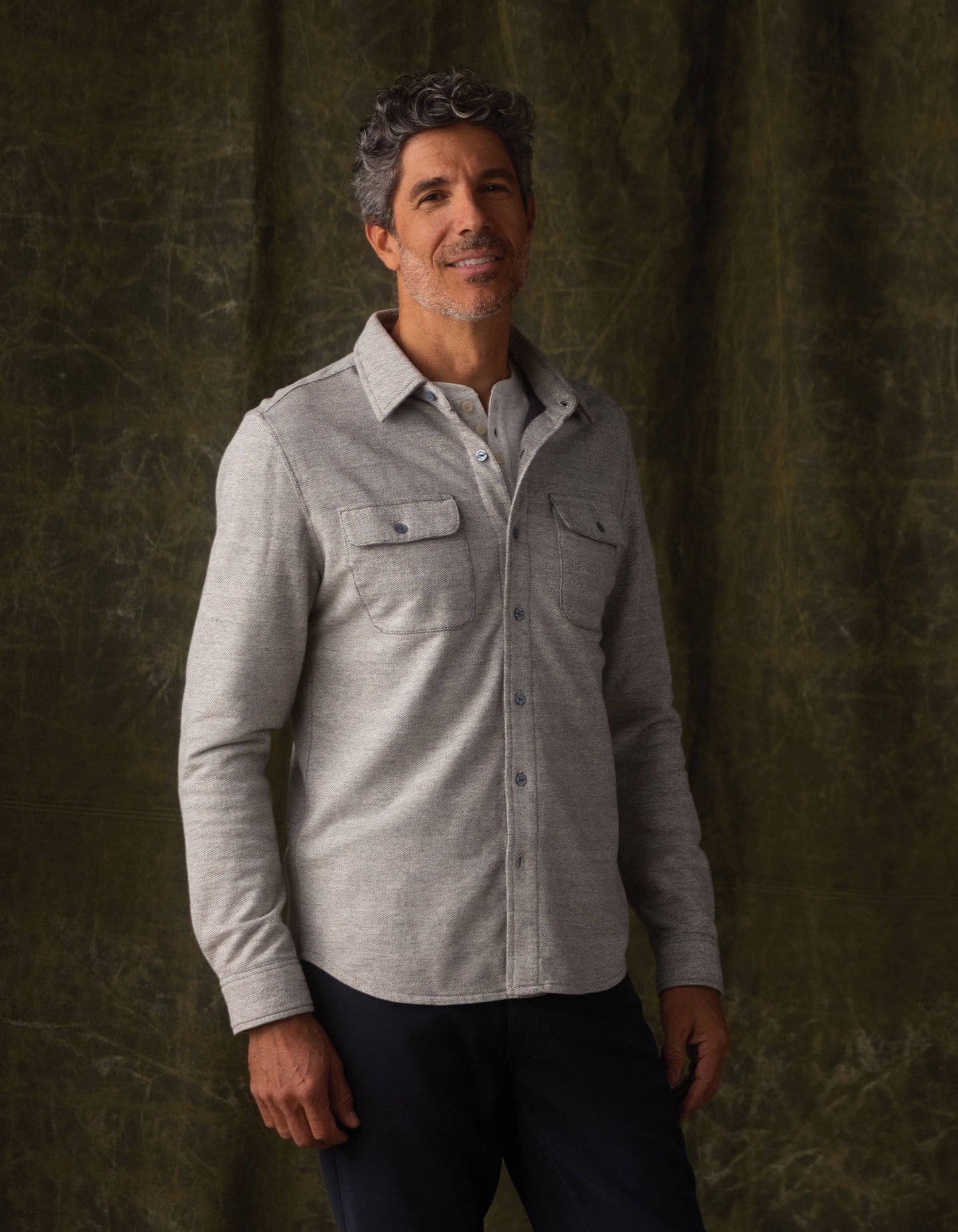 Textured Knit Shirt in Graphite