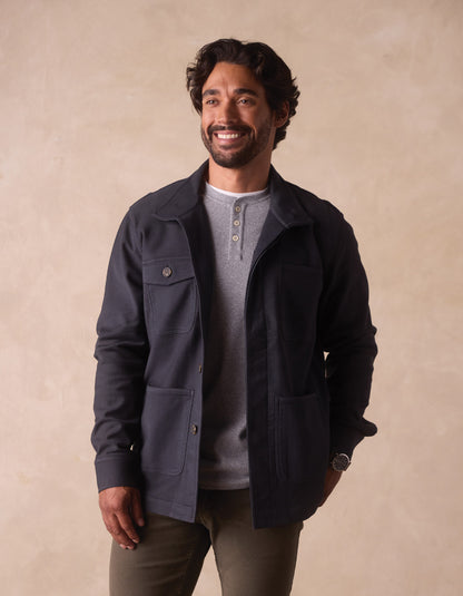 Comfort Terry Chore Coat in Navy