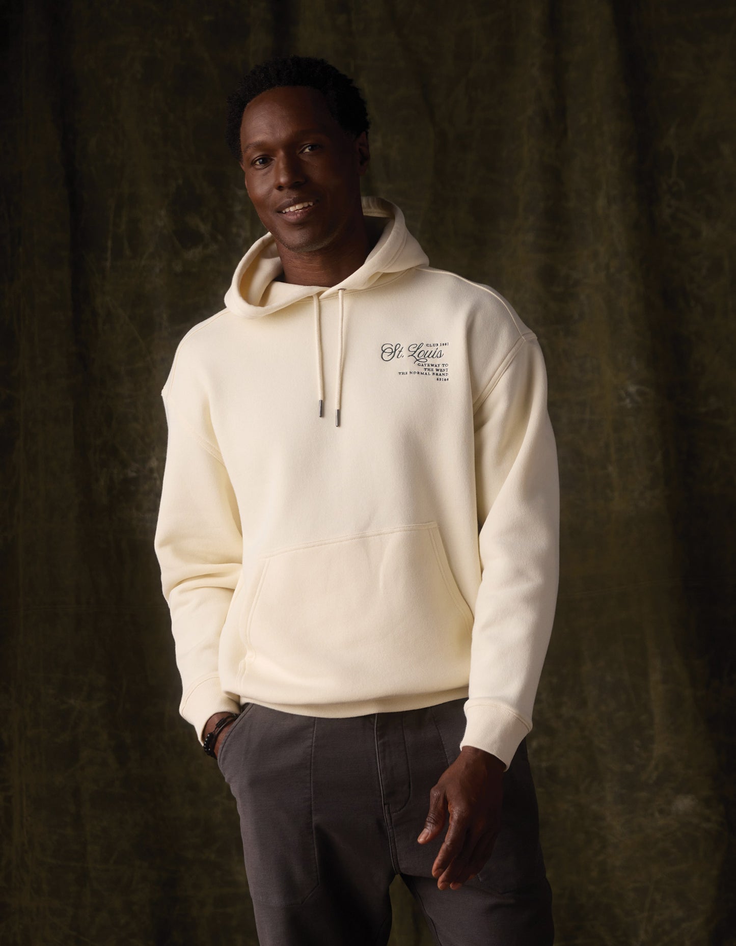 Normal Fleece Graphic Hoodie in Ivory