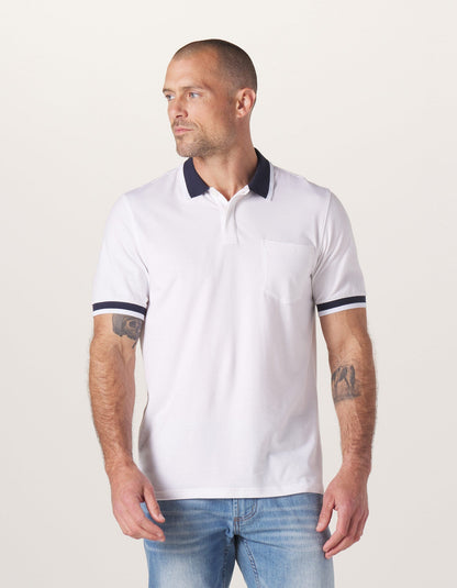 Active Puremeso Tipped Polo in White