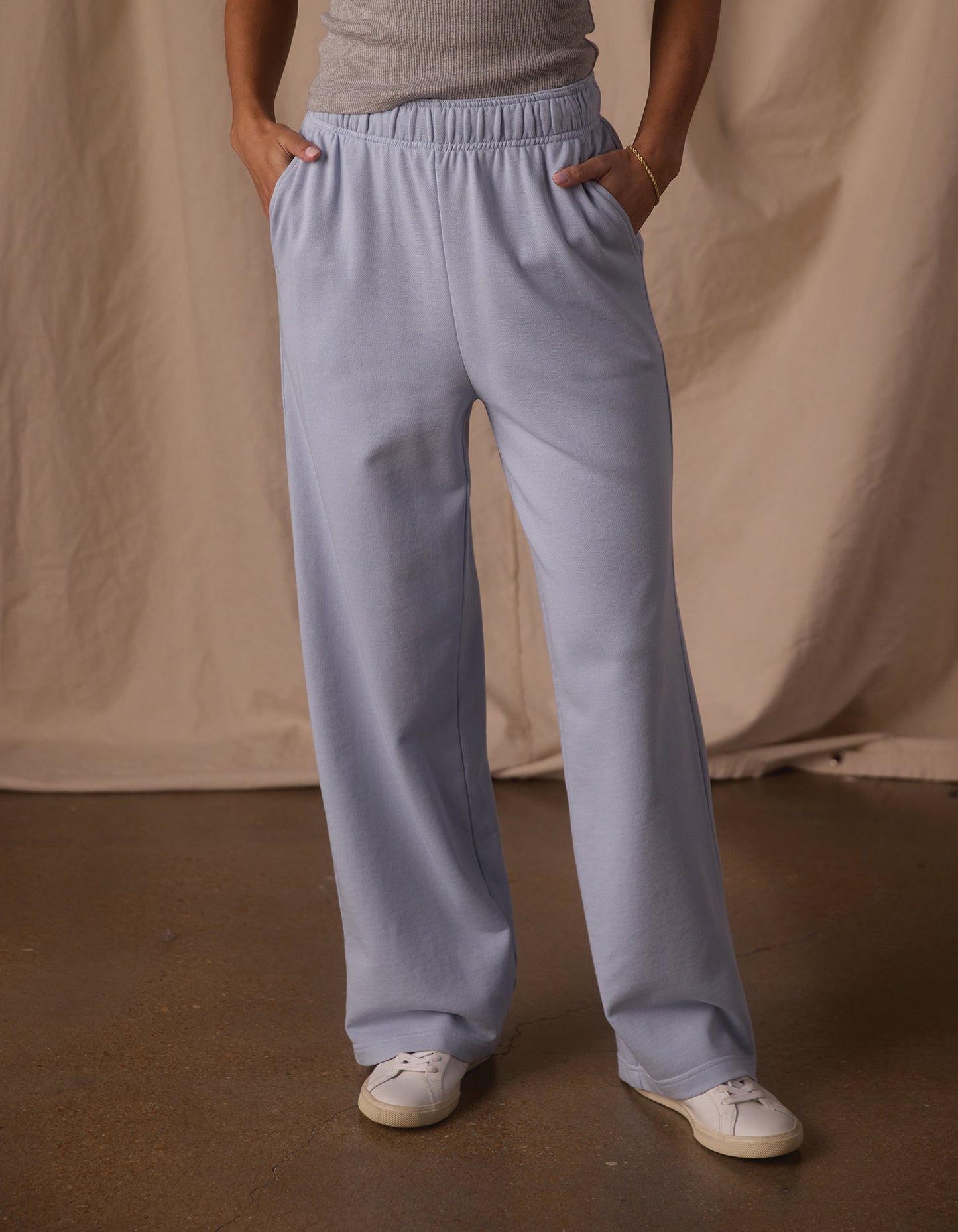 Cole Terry Straight Leg Sweatpant in Mist