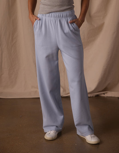 Cole Terry Straight Leg Sweatpant in Mist