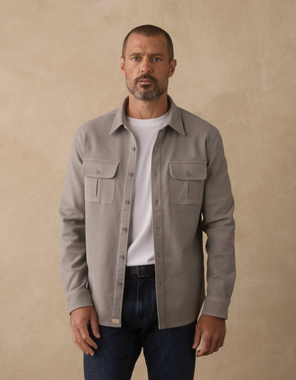 Comfort Terry Shirt Jacket in Greystone
