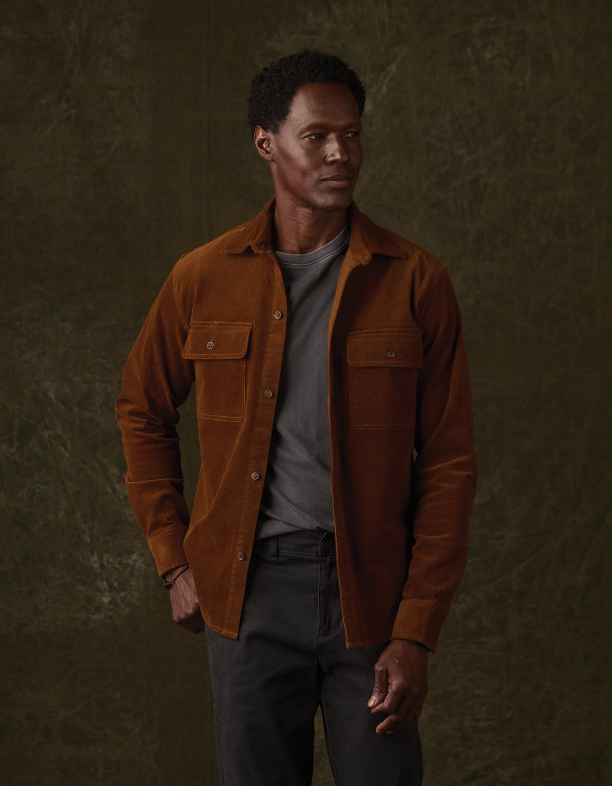 Micro Comfort Cord Overshirt in Goldrush