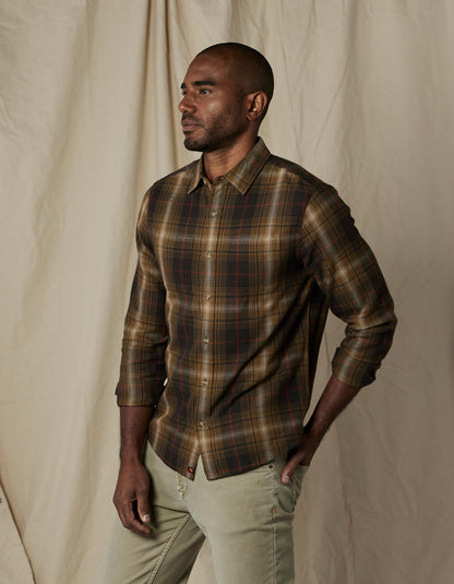 Jackson Lightweight Flannel in Brown Plaid