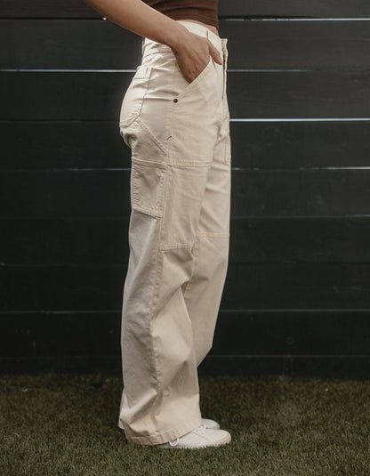 James Canvas Workwear Pant in Chalk