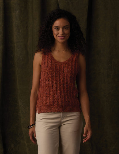 Louise Scoop Neck Tank in Cocoa