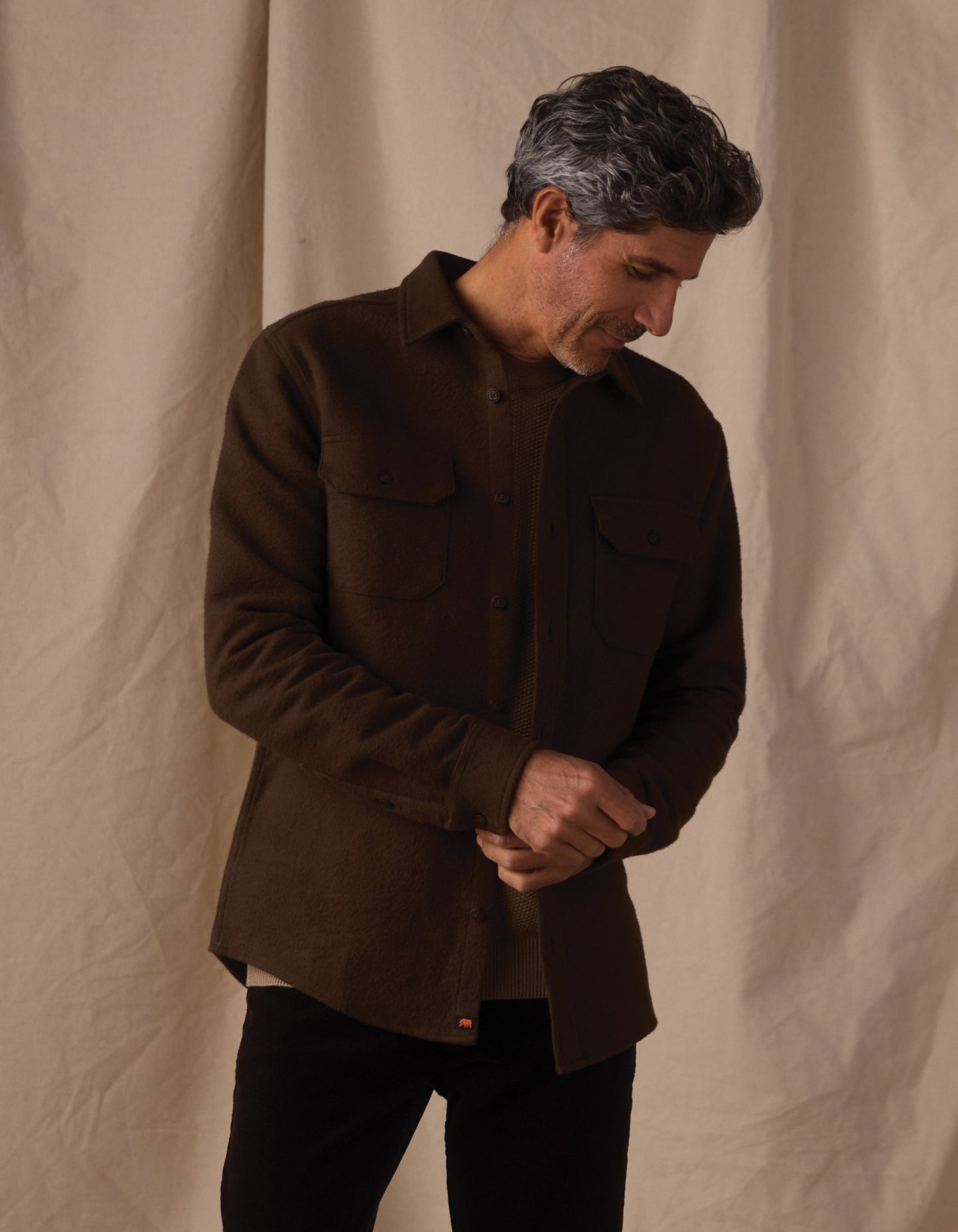 Heavyweight Chamois Overshirt in Dark Brown