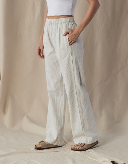 Lived-In Cotton Trouser in Jute Railroad Stripe