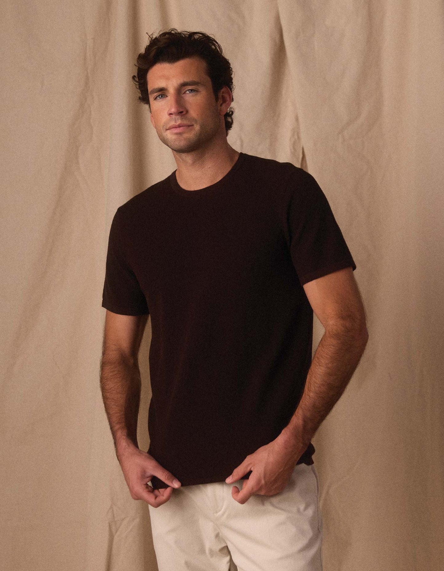 Driftknit Sweater Tee in Dark Brown