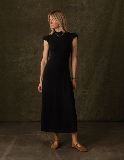 June Midi Sweater Dress in Black