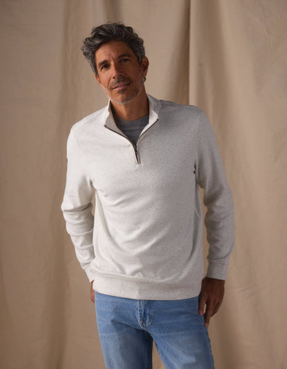 Puremeso Weekend Quarter Zip in Stone