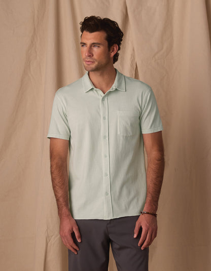 Normal Jersey Button Up in Sea Glass
