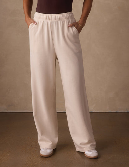 Cole Terry Straight Leg Sweatpant in Birch
