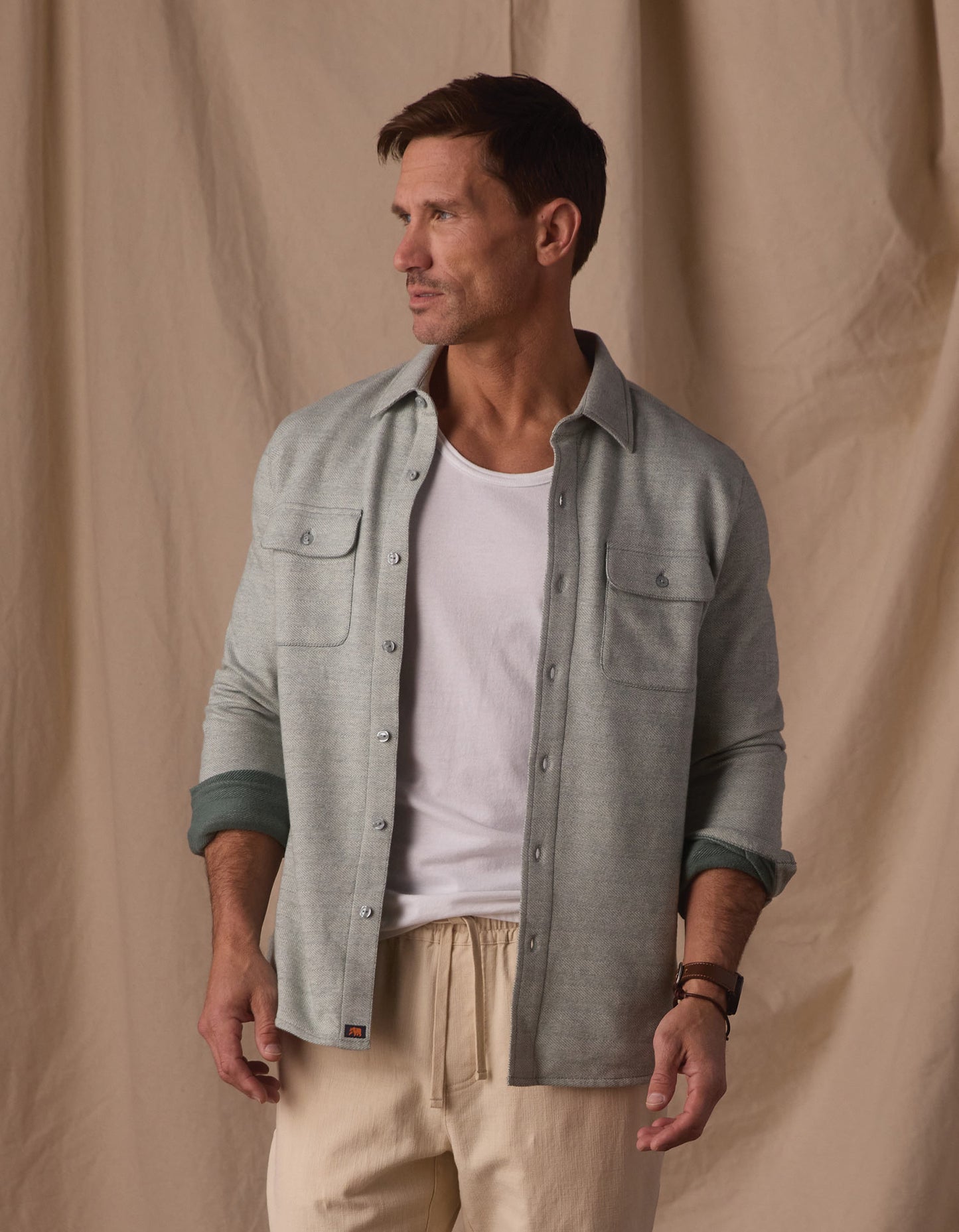 Textured Knit Shirt in Juniper