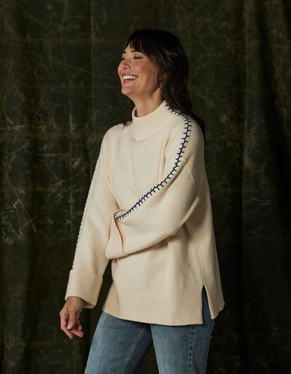 Craft Stitch Sweater in Chalk