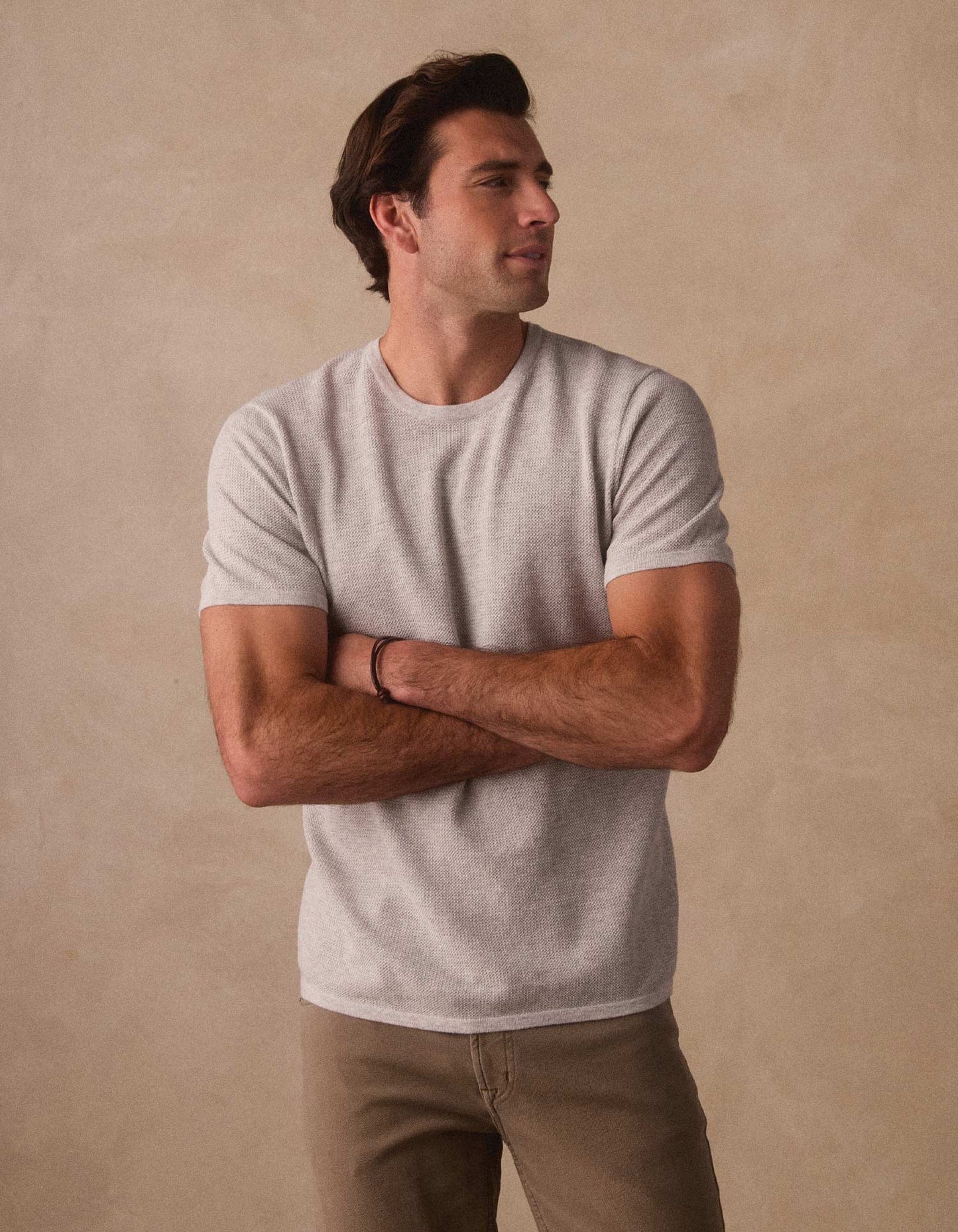 Driftknit Sweater Tee in Stone