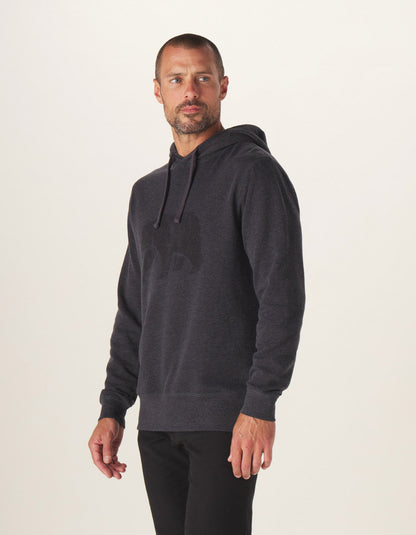 Clay Fleece Collegiate Hoodie in Charcoal