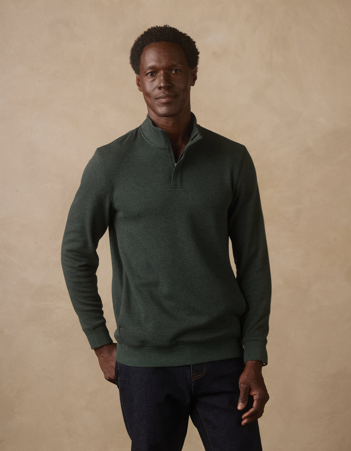 Fleece Puremeso Quarter Zip in Varsity Green