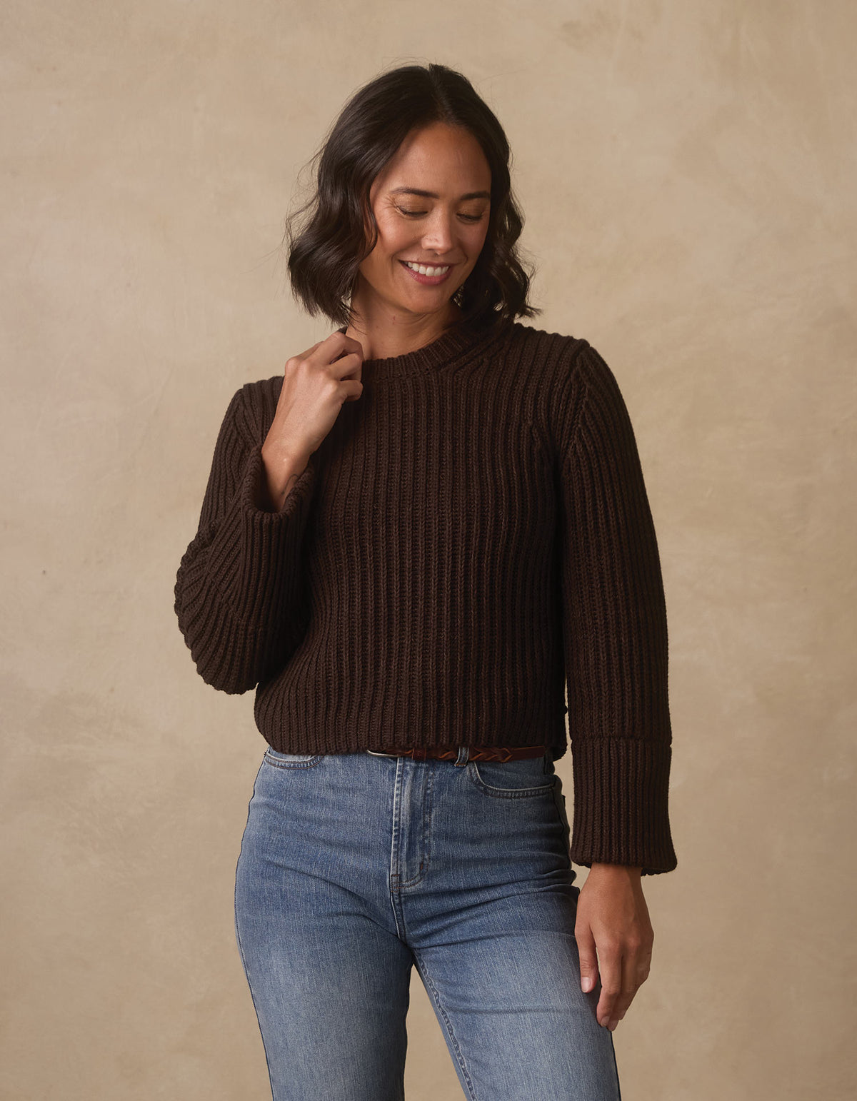 Willow Marled Crewneck Sweater  in Umber Marl