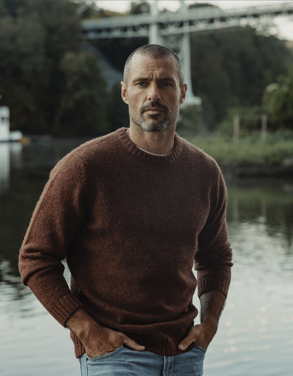 Homebound Crewneck Sweater in Spiced Brandy