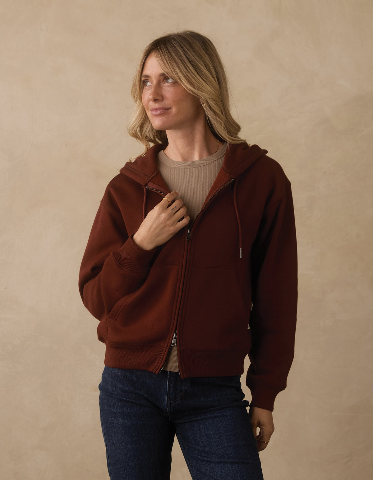 Normal Fleece Fullzip Hoodie in Spiced Brandy