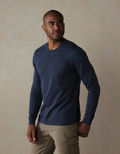 Lennox Jersey Long Sleeve Tee in Navy