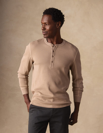 Vintage Thermal Mountain Henley in Mink