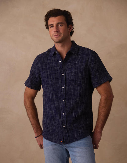 Freshwater Short Sleeve Button Up Shirt in Ocean