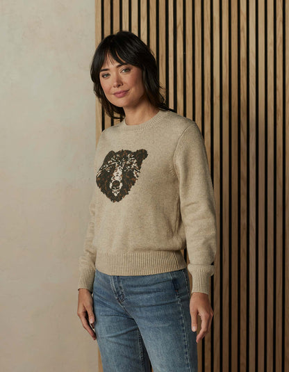 Women's Bear Sweater in Oatmeal