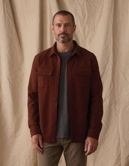 Comfort Terry Shirt Jacket in Spiced Brandy