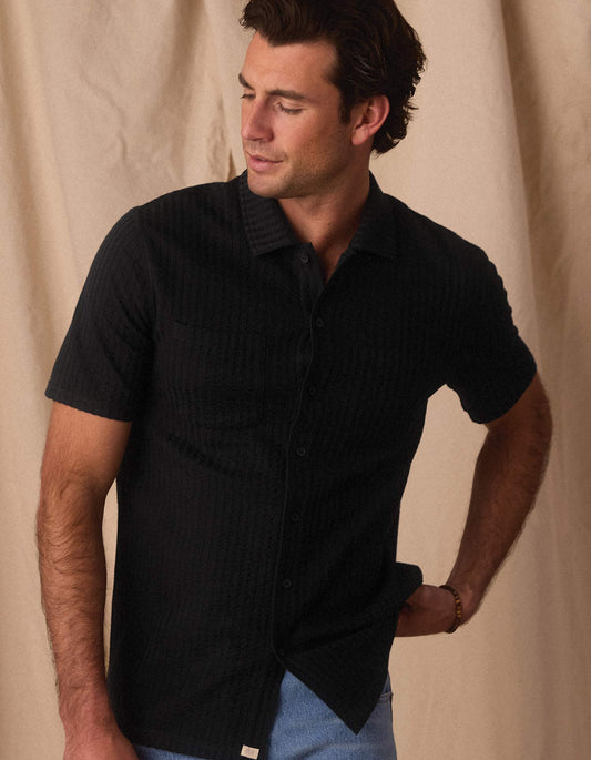 Knit Getaway Button Up in Black