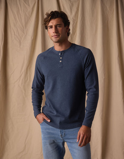 Puremeso Everyday Henley in Indigo Blue