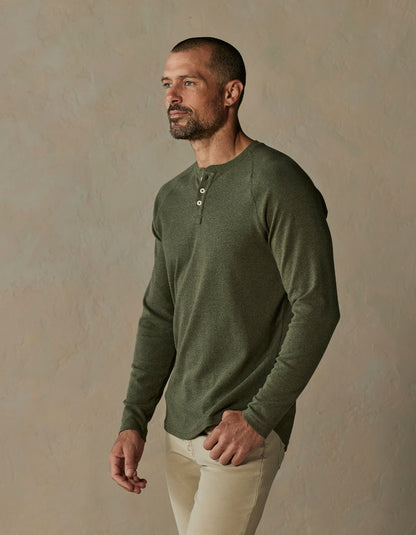 Puremeso Everyday Henley in Oakmoss