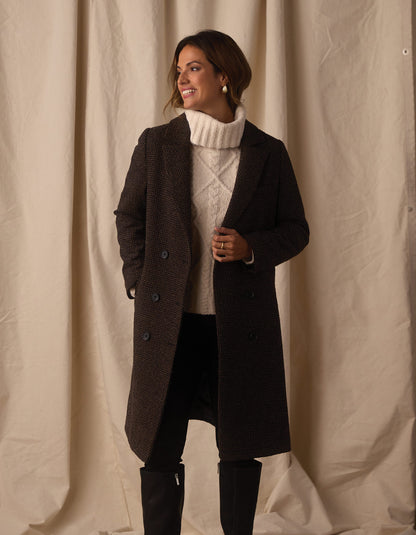 Pop Coat in Coffee Plaid