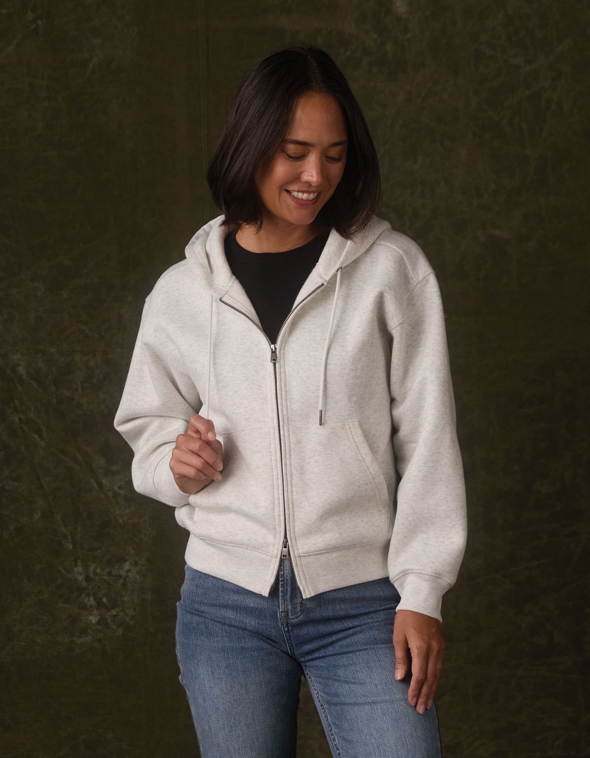 Normal Fleece Fullzip Hoodie in Stone