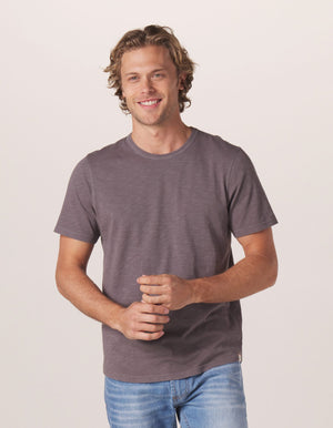 Legacy Jersey Perfect Tee in Steel On Model from Front