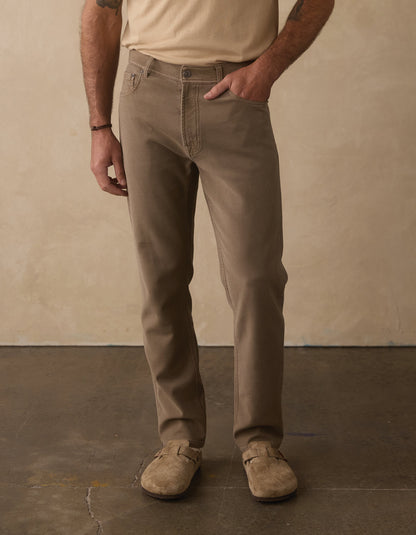Comfort Terry Straight Pant in Taupe
