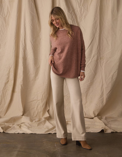 Marianna Crewneck Sweater in Mineral Red