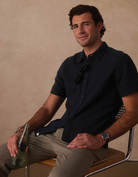 Kalo Short Sleeve Button Up in Navy