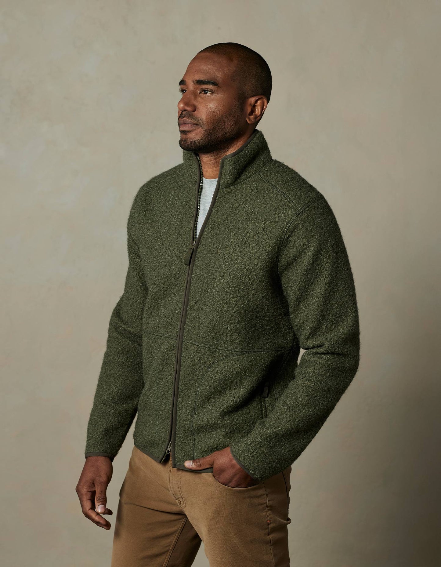 Highland Fleece Full Zip in Dusty Olive