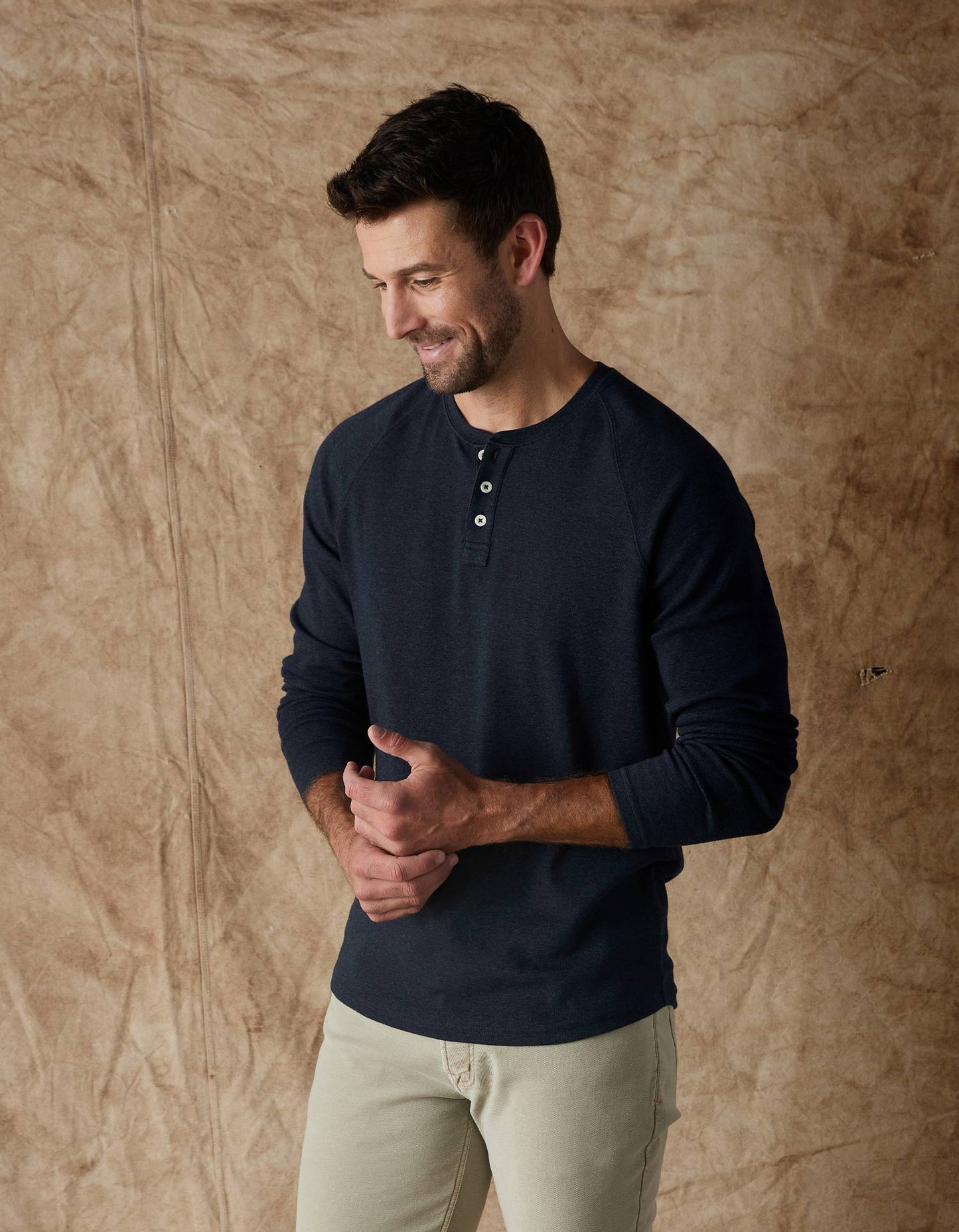 Puremeso Everyday Henley in Navy