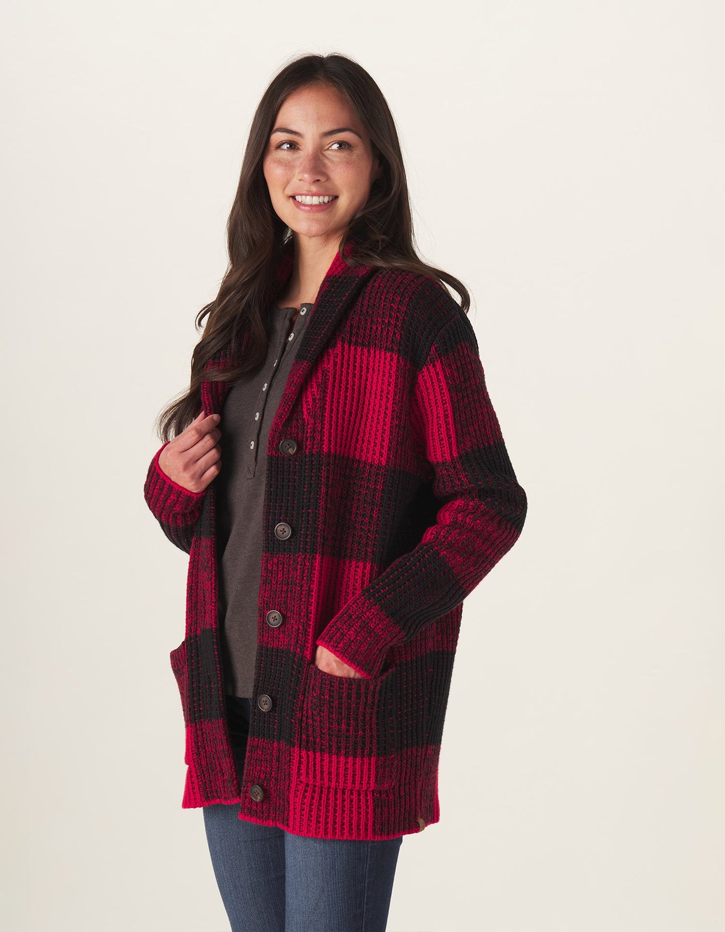 Mia Heritage Cardigan in Buffalo Check