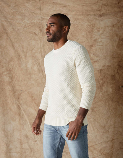 Pique Stitch Crew in Ivory