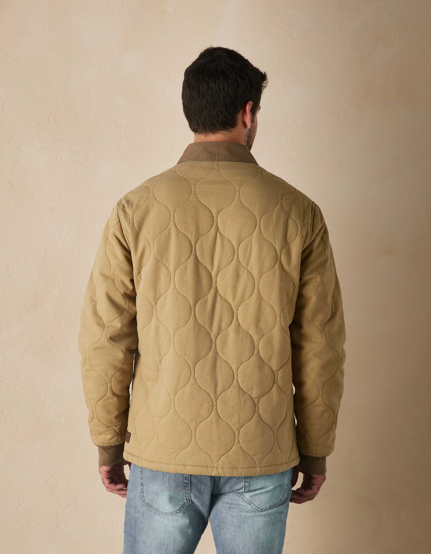 James Canvas Liner Jacket in Tan/Cedar