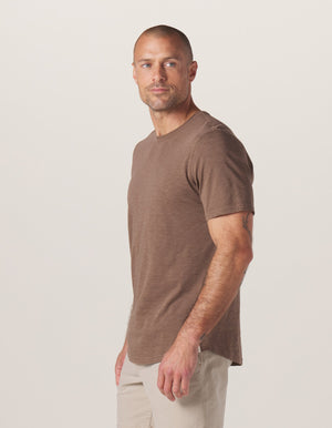 Legacy Jersey Perfect Tee in Pine Bark On Model from Side