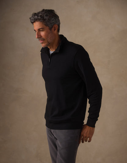 Puremeso Weekend Quarter Zip in Black