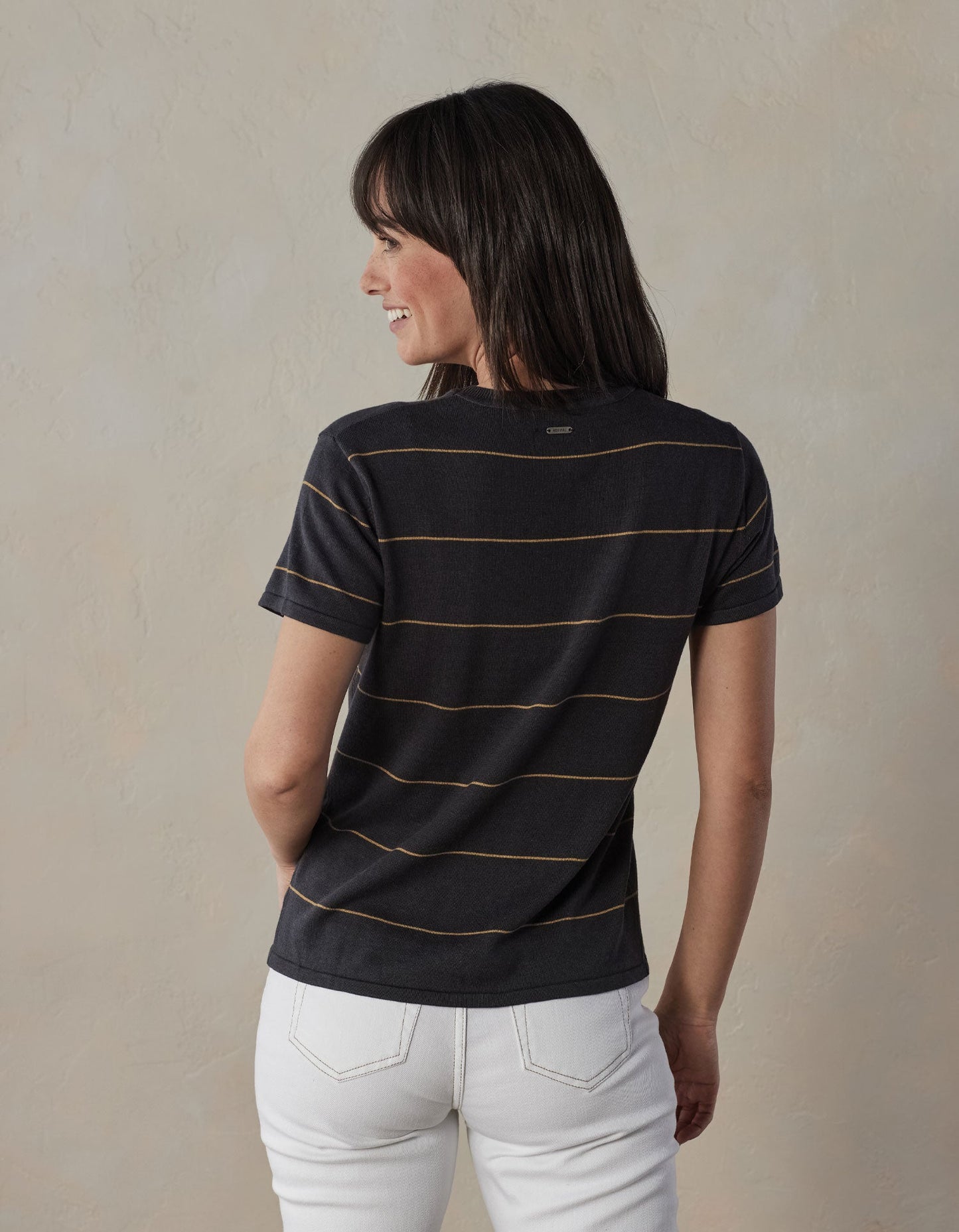 Wanderlust Striped Tee in Bronze Stripe