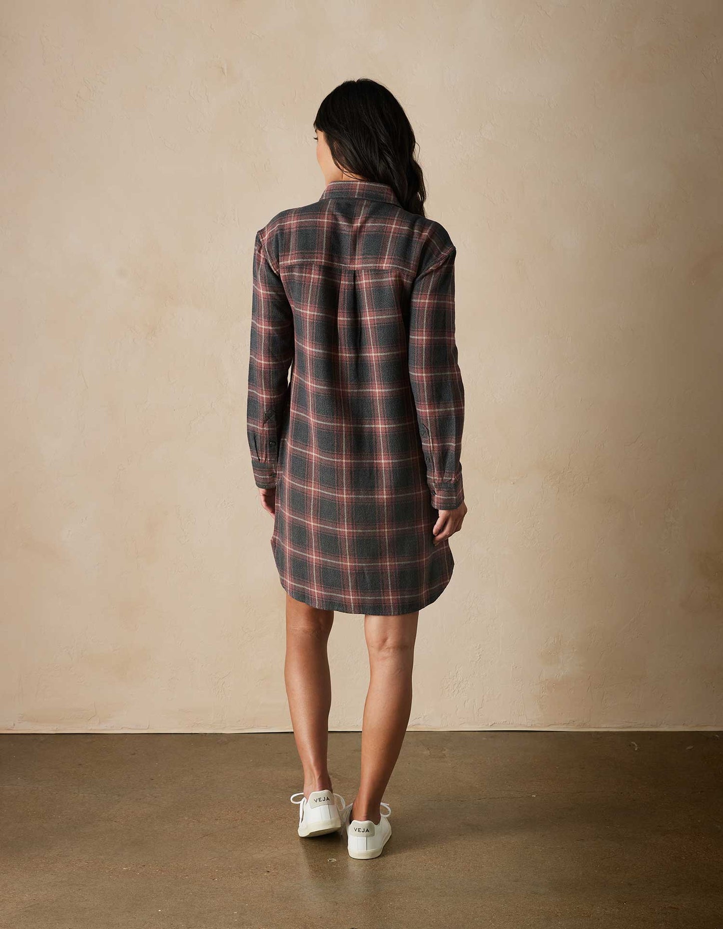 Mountain Shirt Dress in Shadow Plaid